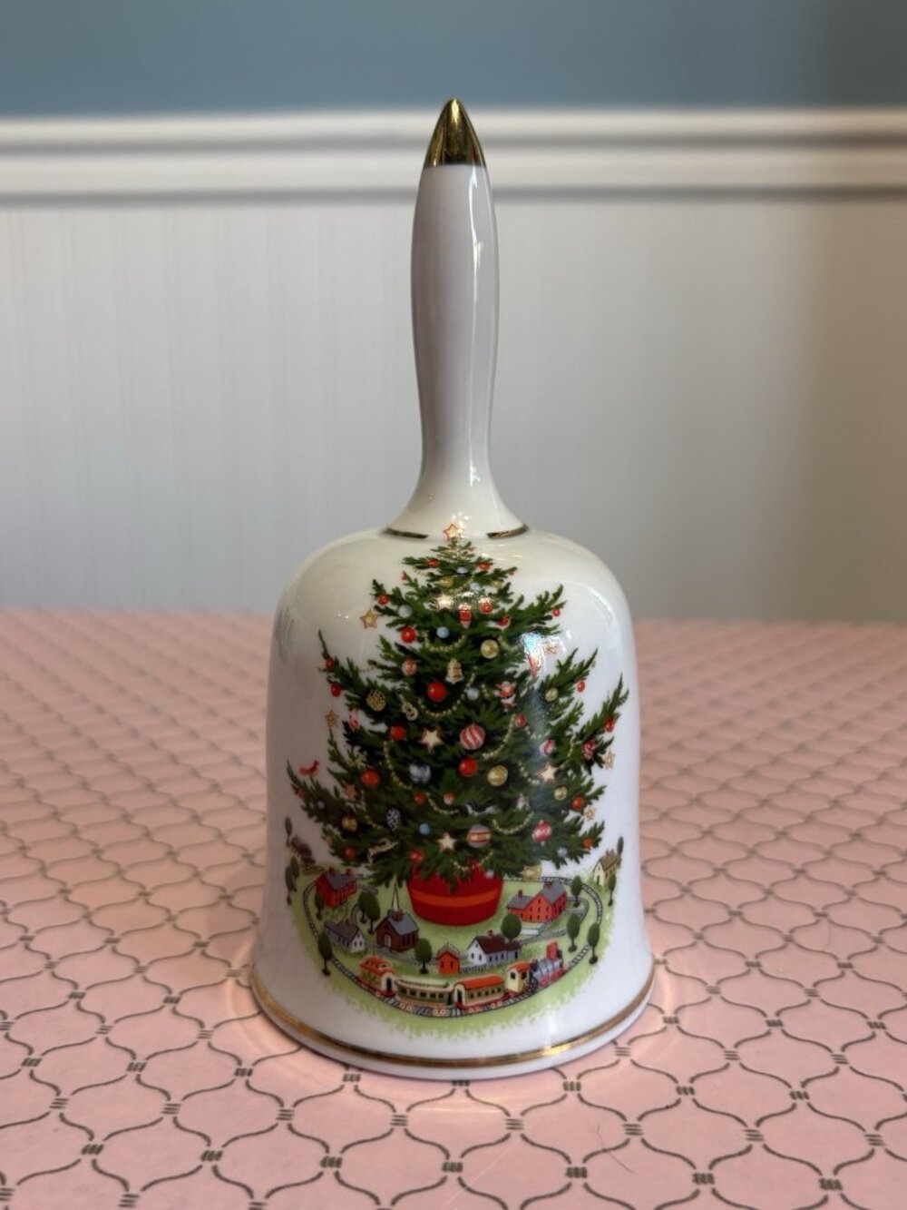 Vintage Porcelain Christmas table Bell Western Germany Weihnachten Tannenbaum